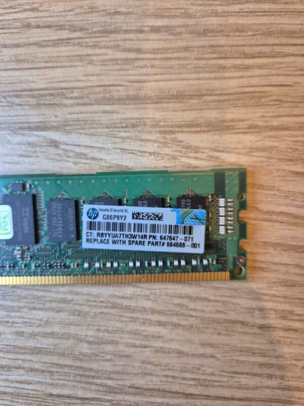 HPE HP 647647-071 4GB 1RX4 PC3L-10600R Server Memory Module 647893-B21 - Image 2